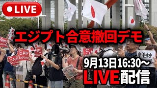 【9/13 16時半～】東京都エジプト合意撤回デモ【LIVE配信】
