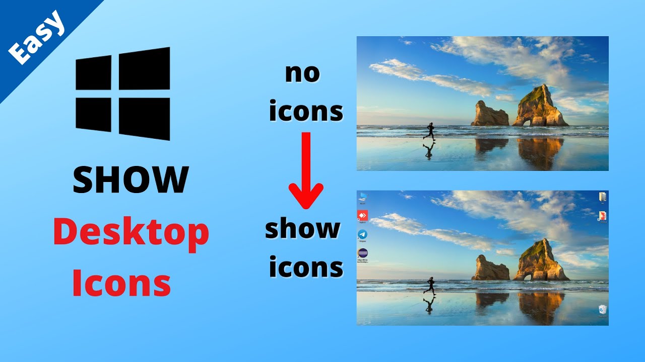 How to Show Desktop Icons in Windows - YouTube