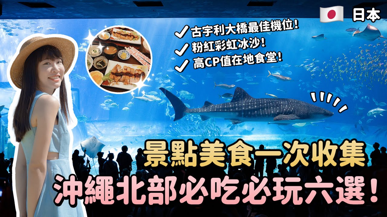 沖繩北部六個必吃必玩！古宇利大橋拍攝攻略、粉紅彩虹冰沙、美麗海水族館必看秀、高CP值在地家庭食堂、沖繩自駕遊EP3｜Irene麻糬公主