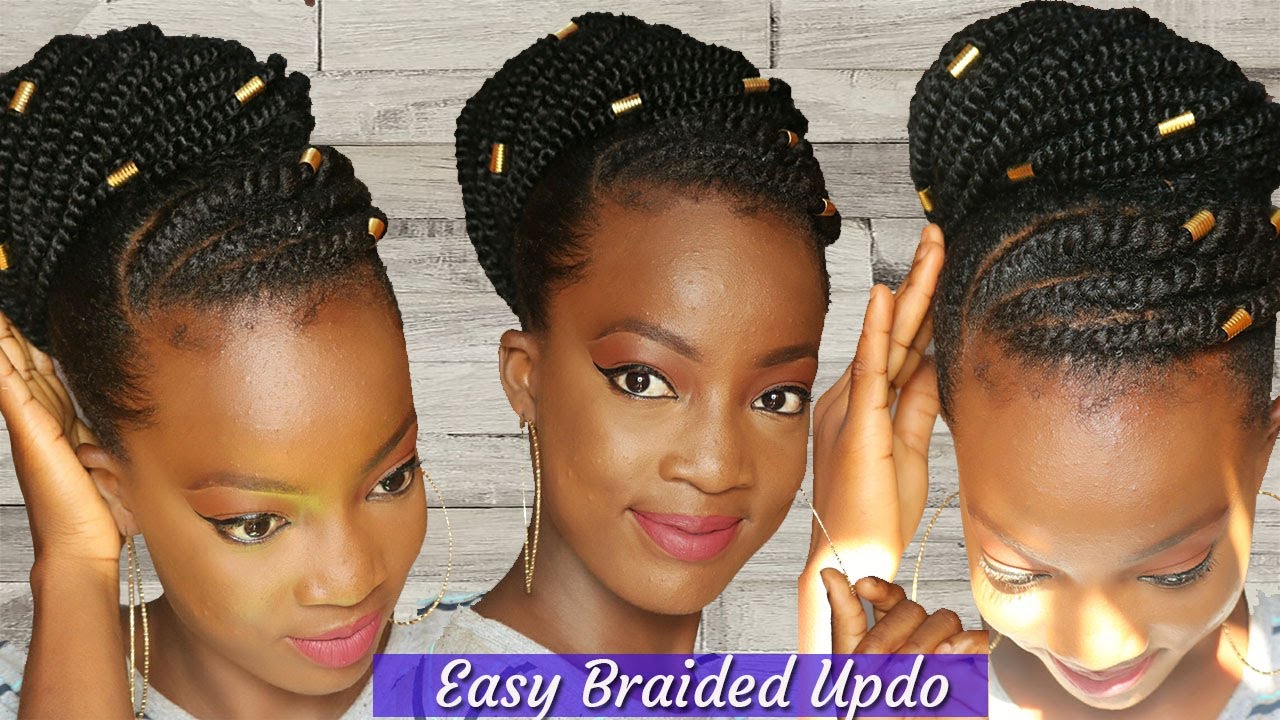 Quick Braided Updo For Black Hair Simple And Quick Updo