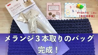 メランジ３本取りのバッグ　完成！【本日の手芸】today's handicraft