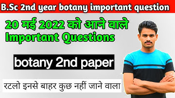 bsc 2nd year botany 2nd paper important questions 2022 || science foundation