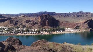 Beautiful view of the parker strip in arizona. from hiking trail at
buckskin mountain state park
