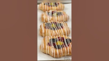 Black&Red Raspberry Danish! #satisfying #madefromscratch #stepbystep #pastrychef #bakery #delicious