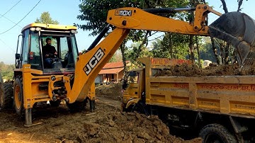 Yellow JCB Loading Soil In Tripper Dump Video