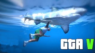 Grand Theft Auto V - Underwater Spaceship Easter Egg and shark [GTA 5]