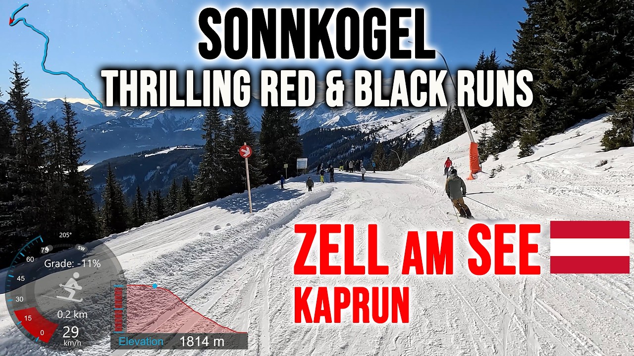 [4K] Skiing Zell am See, Thrilling Red & Black Runs - Sonnkogel, Salzburg Austria, GoPro HERO13