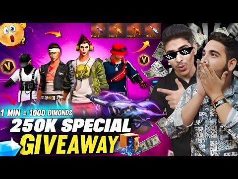 FREE FIRE LIVE 250K SPECIAL BREAK DANCER GIVEAWAY