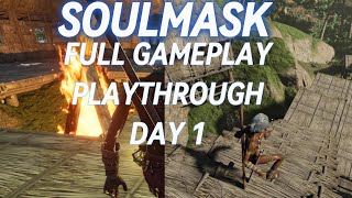 Soulmask Full Playthrough Day 1: Online PVP Server Getting Base Set Up 4k No Commentary