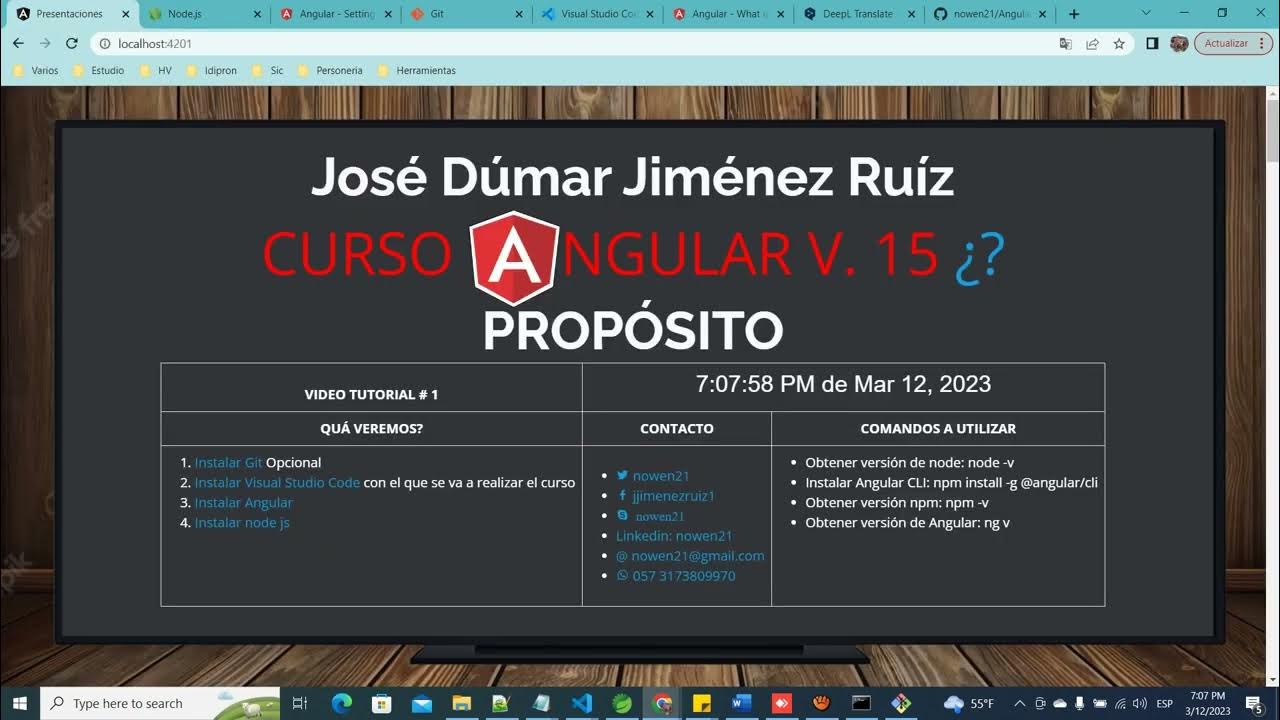 Curso Angular v15: Configuración del Entorno de Trabajo | Video ...