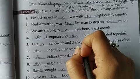 Class-4, English grammar Chapter- 8 Articles