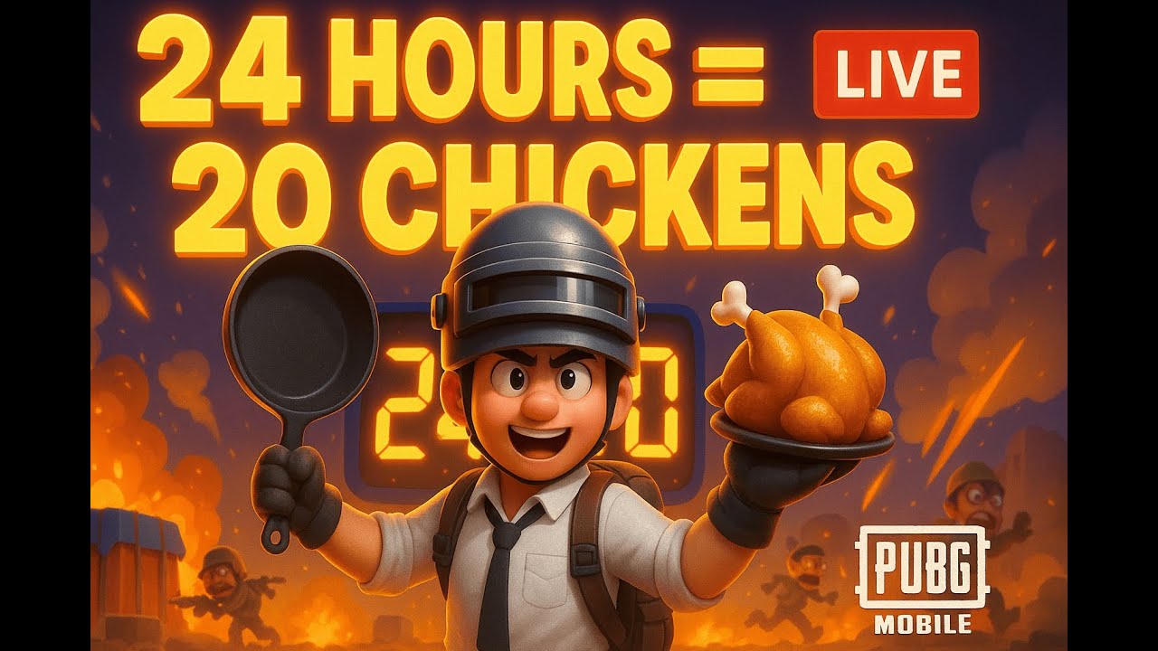 24 HOURS = 20 CHICKENS🐔| PART 1 |PUBG MOBILE 3.9 UPDATE | PUBG LIVE 