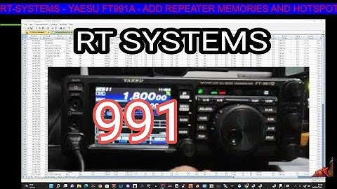 RT-SYSTEMS - YAESU FT991A - ADD REPEATER MEMORIES AND HOTSPOT