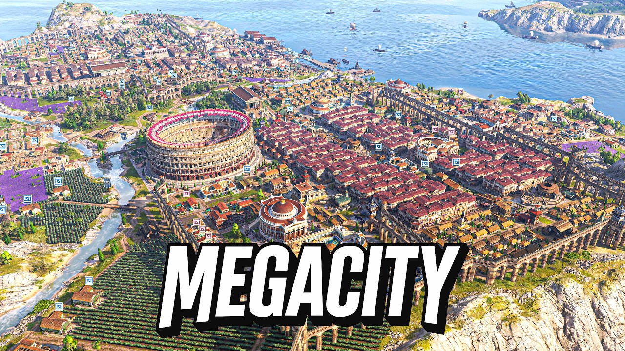 MEGA CITY - Anno 117 Pax Romana (10 Hours RAW Gameplay)
