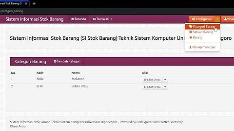 Sistem Aplikasi Stock Barang Berbasis web Php Mysql Source code