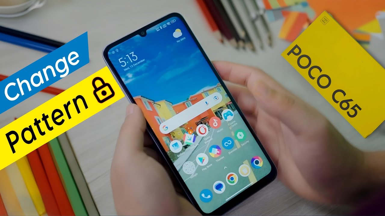 How to Change POCO C65 Lock Screen | Pattern Lock Setting In Poco C65 ...
