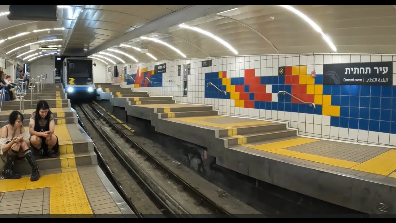 I took a ride on the iconic Carmelit from Downtown Haifa to the Carmel Center . כרמלית בחיפה