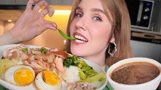 Extra Spicy Chili With The Juiciest Thai Braised Pork Leg Khao Kha Moo Mukbang