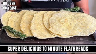 10Minute Rosemary Cheese Flatbreads | EASY No Bake + No Yeast Recipe