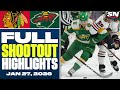 Chicago Blackhawks at Minnesota Wild | FULL Shootout Highlights - January 27, 2026