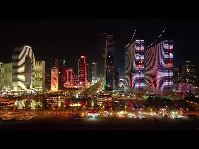 ზაფხული, კაშკაშა ღამის ბათუმი და  განათებული გმირთა ხეივანი