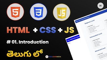 HTML CSS JavaScript Full Course in Telugu | Web Development Tutorial | TechZoom Media | TZM