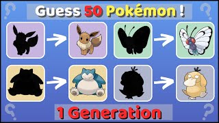 Guess the Pokemon / Pokémon Quiz Gen 1 (50 totals)