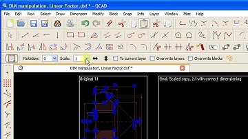 CAD Tutorial (Q&E): Dimension manipulation, Linear Factor in QCAD