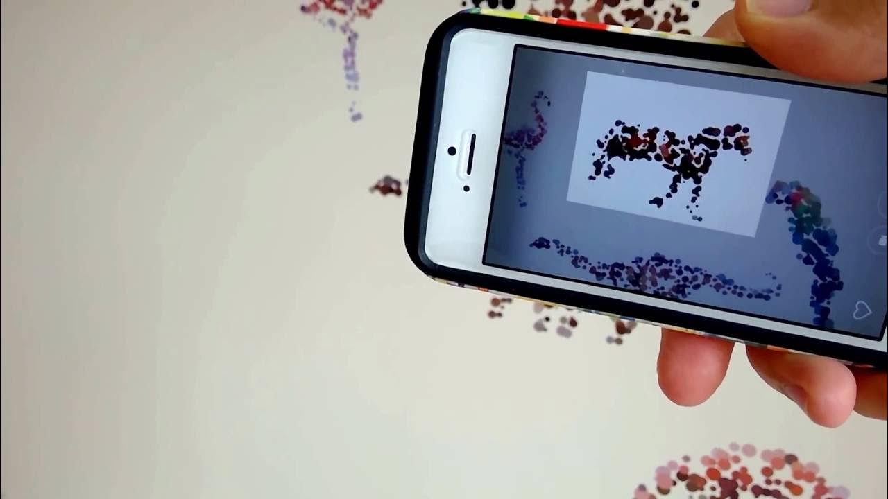 Dotted animals coming to life on the wall