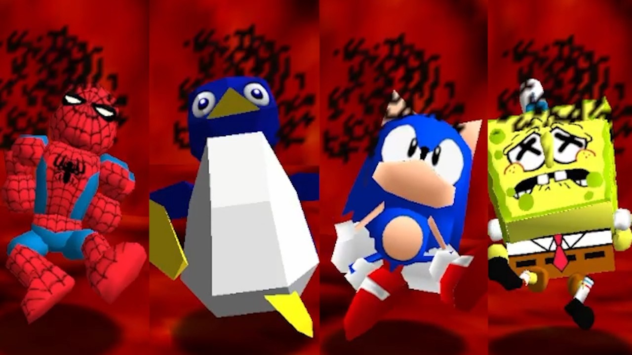 All Characters falling in Lava in Super Mario Hard Mode