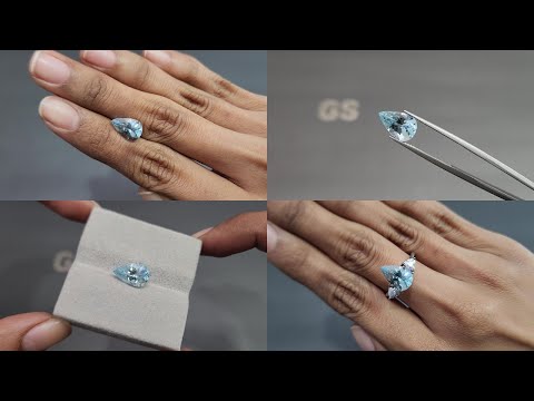 Aquamarine pear cut 2.38 carats, Madagascar Video  № 1