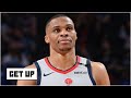 Reacting to a fan dumping popcorn on Russell Westbrook as he left the court in Game 2 | Get Up