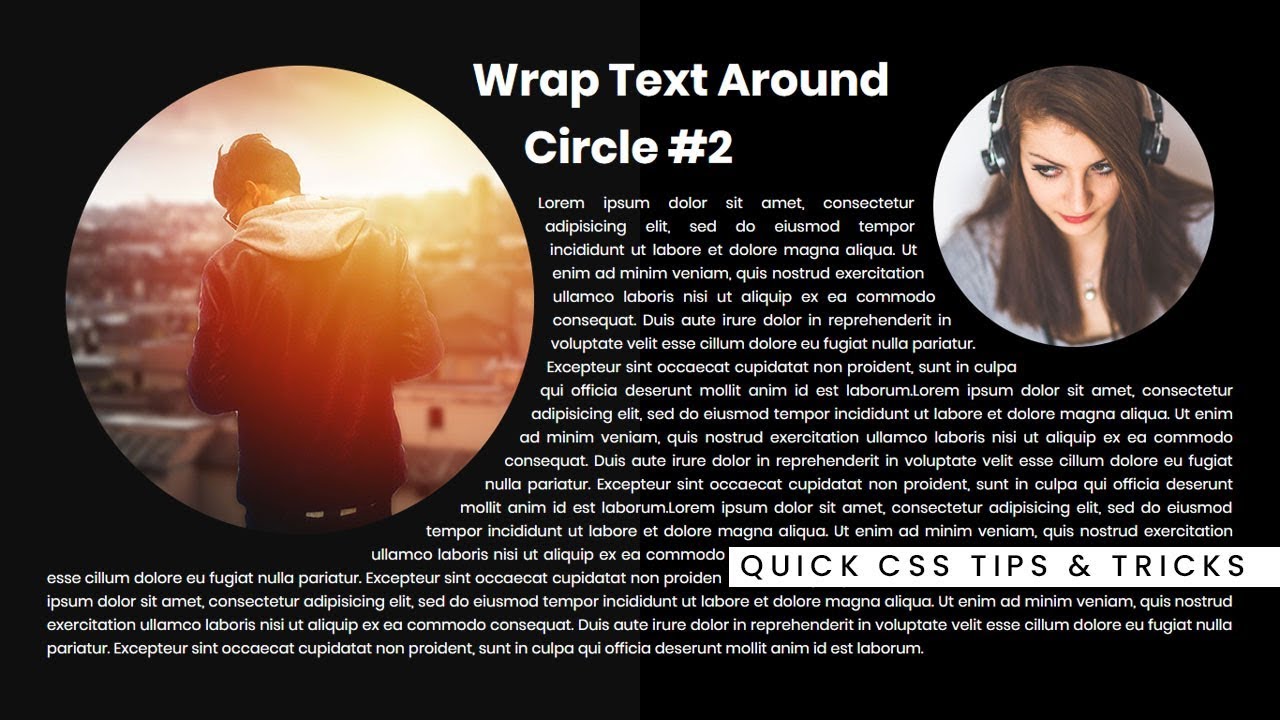 wrap text around circle