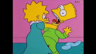 The Simpsons Lisa And Homer Strangle Bart While Maggie Pulls His Hair As Bart Ruins Christmas