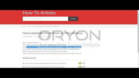 How to restore the SSL certificate via cPanel Jetbackup