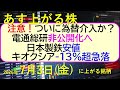注意、ついに為替介入か?電通総研が非公開化へ。日本製鉄、安値。キオクシア-13%超急落。~あす上がる株 2026年7月3日(金)に上がる銘柄。最新の日本株情報。高配当株の株価やデイトレ情報