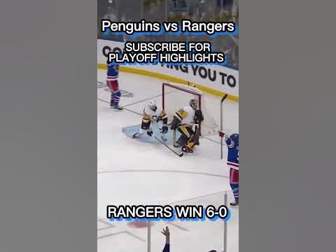 NHL Penguins Vs Rangers Highlights. Rangers Win 6-0 #shorts #subscribe
