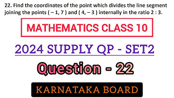 find the coordinates of the point which divides the line segment joining the points (–1 7) and (4 –3