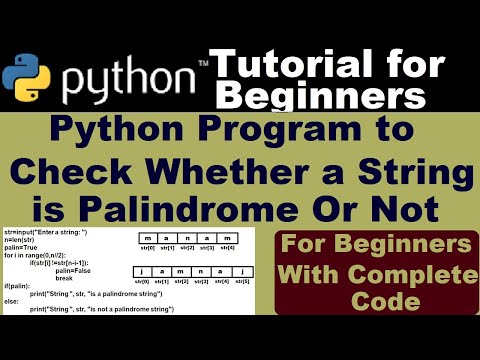 Python program to check palindrome or not | Learning Python #learnpython #bintuharwani #palindrome