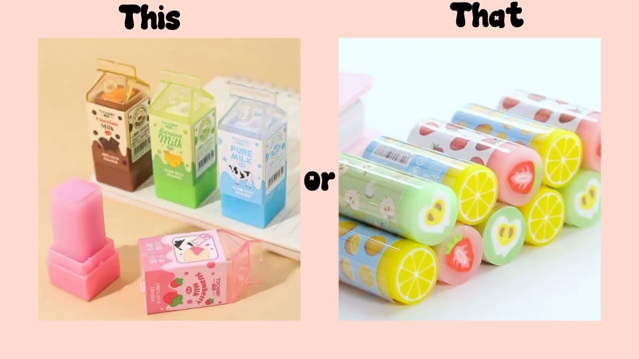 This or that. Cute stationary items🩷🩷. #video #viral #youtube #cute #chooseone #thisorthat #Picksies