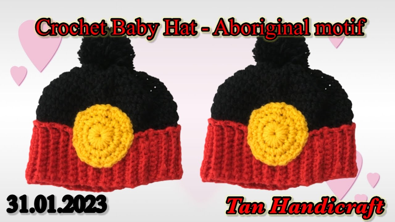 Tutorial ke 1189 Crochet baby’s Hat 1 ( aboriginal motif ) YouTube