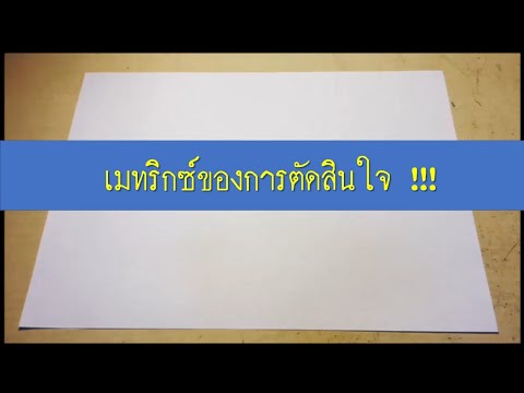 วีดีโอ: เมทริกซ์การตัดสินใจคืออะไรและทำไมจึงใช้