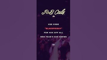 Use code "BLACKFRIDAY" for 40% off! Get tickets to the R&B ONLY LIVE tour now: rnbonly.com/calendar