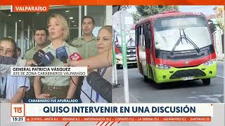Carabinero fue apuñalado al intervenir en pelea en un microbús en Valparaíso