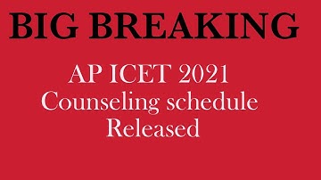 AP ICET 2021 Counselling schedule Released