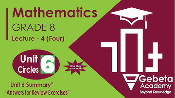 8ተኛ ክፍል የ ምዕራፍ 6 ማጠቃለያ ጥያቂ መልስ I Grade 8 Maths | Unit 6: Review Exercise Answer