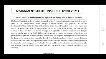 BPAC 104 Ignou Solved Assignment 2020-21