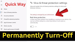 how to permanently turn off real time protection windows 10 & 11 | easiest way