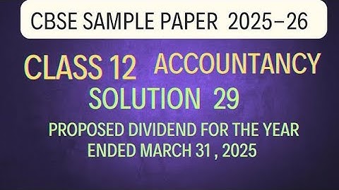 Solution 29 of cbse sample paper 2025-26 | Accountancy Class 12 ‎⁨@sethsaccountancytricks⁩  
