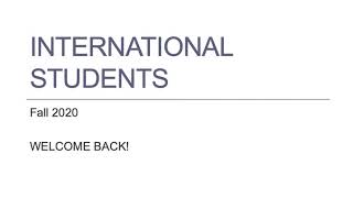 HLGU International Student Orientation Fall 2020